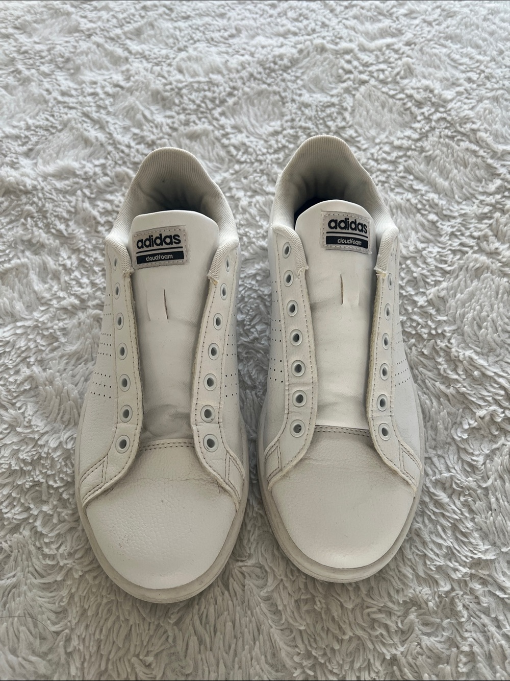 adidas White Low-Top Leather Sneakers